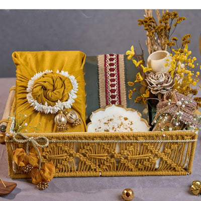 Yellow Macrame Basket