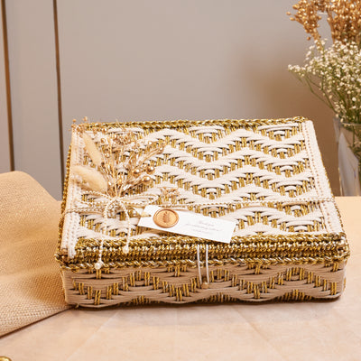 Threads of Tradition - Ivory & Gold box - L