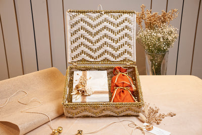 Threads of Tradition - Ivory & Gold box - L