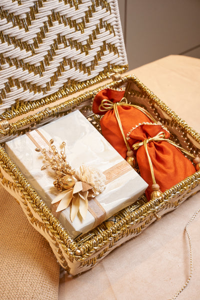 Threads of Tradition - Ivory & Gold box - L