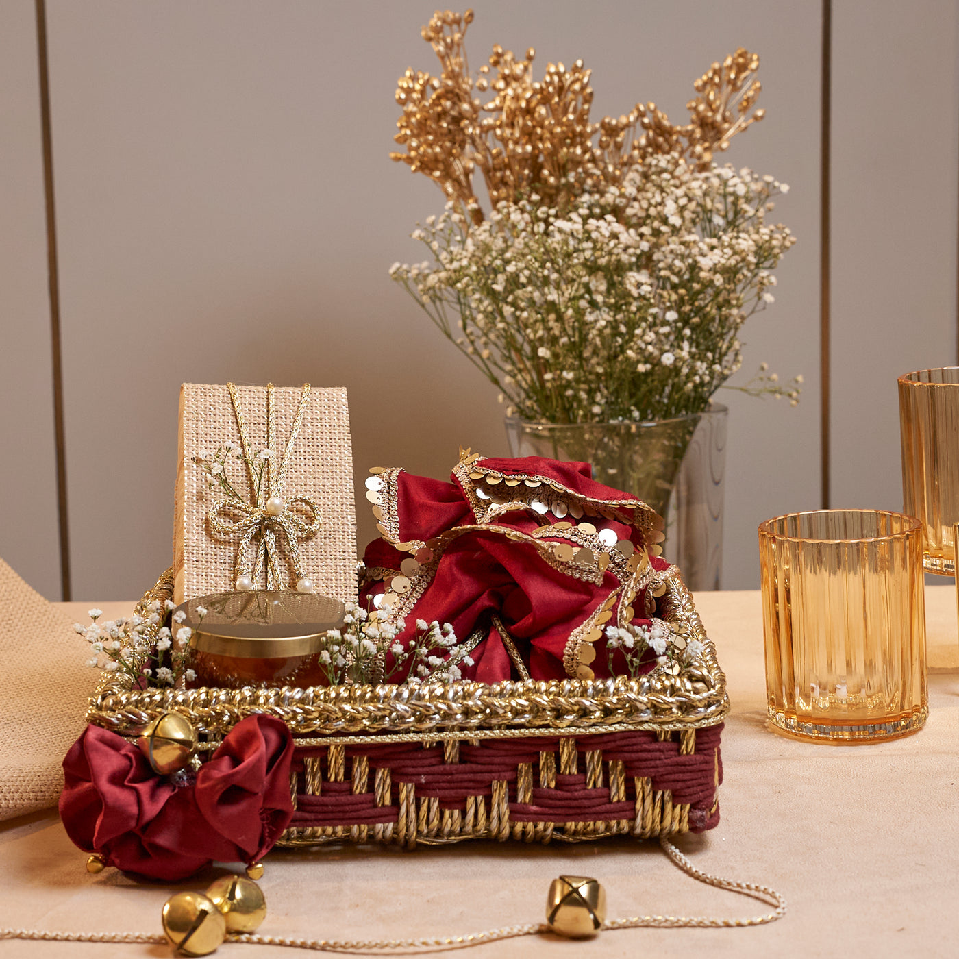 Threads of Tradition - Maroon & Gold Tray