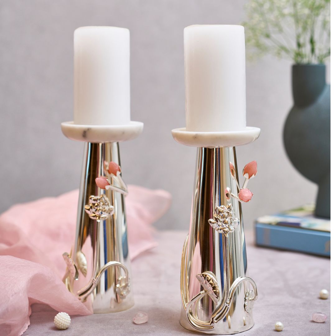Silver Candle Stands