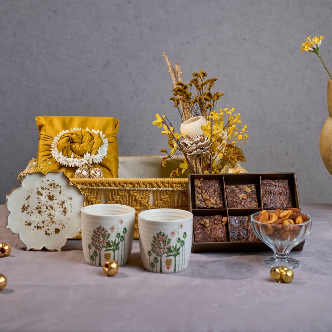 Yellow Macrame Basket